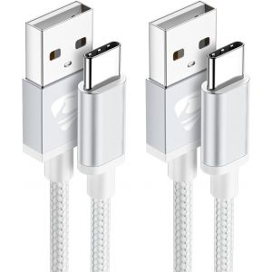 Ayu-Cable Usb Vers Usb C, [2m+1m/Lot De 2] Cordon Usb C Charge Rapide 3a Fil Chargeur Type C Tressé Pour Samsung Galaxy S21 S22 S23 S20 S8 S9 S10 A14 A32 A33 A34 A40 A42 A50 A70 A72,Oppo - Neuf