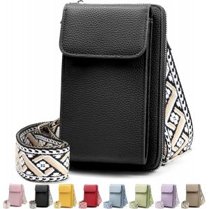 nzqaf-Pochette Téléphone Portable, Sacoche Femme Bandoulière avec Bandoulière Réglable, Sac Téléphone Portable Femme Portefeuille en Cuir PU pour Téléphone 7 - Neuf