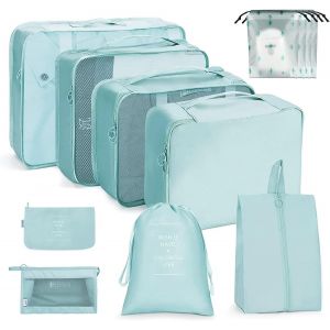Organ Urs De Bagage Pour Voyage 12 Pièces Sacs De Rangement Vetement Pochettes De Rangement Organ Ur De Val Pour Sac À Chaussures Sac À Dos Vêtements Sous-Vêtements(Lac Bleu) - Neuf