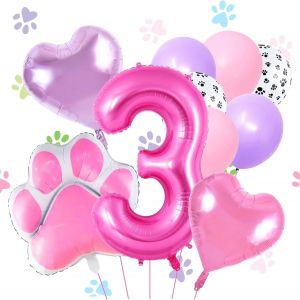 SJZG-Ballons De Patte De Chien, Ballons En Aluminium De Patte De Chien, D&eacute;coration D'Anniversaire Chien, Chien Ballon Helium, Deco Ballon Anniversaire 3 An Filles, Deco Anniversaire Dog - Neuf