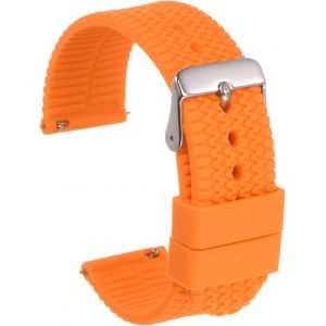 Kal-Bracelet De Montre En Silicone De 22 Mm De Largeur Avec Boucle En Acier Inoxydable Plaqué, Libération Rapide, Bracelet En Caoutchouc Souple Pour Hommes Et Femmes, Orange - Neuf