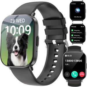 Montre Connect&eacute;e Homme Femme, 2,01"" Hd Smartwatch Avec Appel Ble5.2, Podometre, Moniteur De Sommeil Cardiofr&eacute;quencem&egrave;tre, 120+ Sportifs, Etanche Ip67 Smart Watch Pour Android Ios, [MON8301445] - Neuf