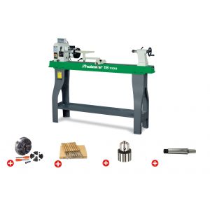 Pack tour &agrave; bois 358x1100mm + mandrin 100 mm + jeu 8 burins + mandrin &agrave; couronne + abre Holzstar DB1100 PACK - Neuf