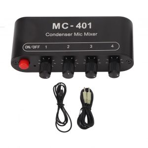 MéLangeur De Micro 4 En 1, StéRéO 3.5mm, Petit MéLangeur De Microphone à Condensateur Portable, Extension Pour Casque, Haut-Parleur Pc - Neuf