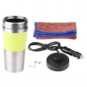 Bouilloire electrique chauffante en acier inoxydable pour voiture, 350 ml, 12 V, jaune - Neuf