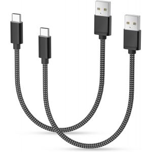 Thef-Câble Chargeur Usb Type C 0.3m 2 Pack,Cordon Charge Nylon Pour Ipad Pro 11 12.9 Air 4 5 2020 Mini 6 2022,Iphone 16 15 Max,Samsung Galaxy A54,A53,A52,A21,A32,A42,Plus S23 S22 S21,Tab S8 S9 - Neuf