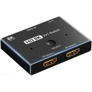 SéLecteur 8K Convertisseur .1 RéPartiteur 2 en 1 Prise en Charge de la Gestion de L'Alimentation Distributeur Portable Multifonction - Neuf