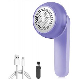 Rasoir &Eacute;lectrique Anti-Bouloches, Usb Rechargeable Anti-Peluches Pour V&ecirc;tements 6 Lames &Agrave; Feuilles Pulls Rasoir Pour Boules Anti-Bouloches Meubles Couverture (Violet) - Neuf