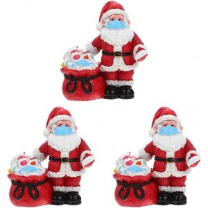 Petite De No&euml;l De Mini D&eacute;corations De No&euml;l De Santa R&eacute;sine Artisanat Micro De No&euml;l Ornements Ornements Ornements Resin3Pcs) - Neuf