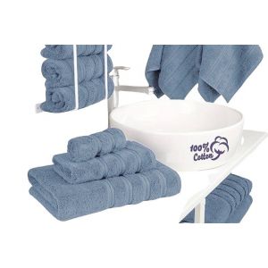 Ensemble de serviettes en coton 6 pi&egrave;ces : 2 serviettes de bain, 2 serviettes de toilette, 2 gants de toilette &iquest; Ultra-absorbantes et douces - Neuf