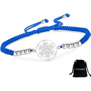 Eryi-Bracelet Cube De Metatron Pour Femmes Hommes Géométrie Sacrée Sceau De Archange Ange En Acier Inoxydable Réglable Coloré Perlé Tressé Bracelets Amulette Bijoux - Neuf