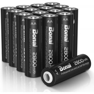 16PCS AA Piles Rechargeables,1,2V 2800mAh Pile LR6 Ni-MH Rechargeables,Accu AA Grande Capacité,Batterie Rechargeable 1200 Cycles-Faible Auto-décharge - Neuf
