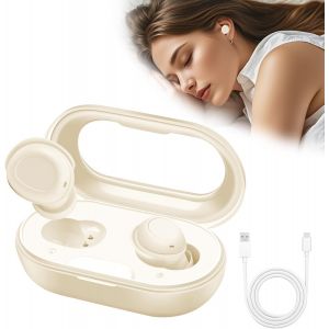 UUR-Écouteurs de Sommeil, Bluetooth 5.4 Casque Anti Bruit pour Dormir, Petit Design pour Les Dormeurs Latéraux, Anti Bruit Sommeil en Silicone Liquide, 40 Heures d'autonomie (Blanc) - Neuf