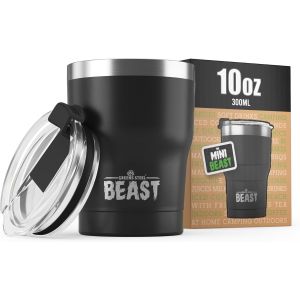 Beast Mug Isotherme Cafe - 550ml I Argenté I Acier Inoxydable I , Tasses Isothermes I 2 Pailles Et Brosse Nettoyage I Thermos Cafés De Voyage Double Paroi I Café Chaud Ou Glacé - Neuf