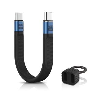 TRAHOO-Cable USB C vers USB C Court 13,5MM, 240W PD Cable USB C Charge Rapide avec Porte-Cl&eacute;s, 8K@60Hz 40Gbps USB 4.0 C&acirc;ble Chargeur USB Type C pour iPhone 17 16 15 Pro Max/pour iPad/pour MacBook - Neuf