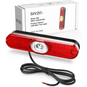 Subzonal-Feu Arriere V&eacute;lo Electrique, Feu Arri&egrave;re De V&eacute;lo Led Pour Porte-Bagages, Feu V&eacute;lo Led Est Autoris&eacute; Par La Stvzo, Avec Fonction Feu De Stop, 6-58v,0.5w, Convient Pour Avec Trou De 50mm-80mm - Neuf