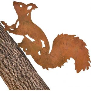 Mevronisshop-Cureuil Rouill&eacute; 32 X 23 Cm Piquets D&eacute;coratifs Pour Jardin D&eacute;coration M&eacute;tal Ext&eacute;rieur Patio Pelouse Ornements - Neuf
