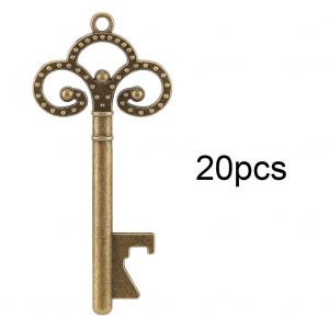 Hjlian Decapsuleur En Forme De Cle Avec Ficelle Pour Carte Et Etiquette, Ideal Pour Les Invites De Mariage (20 Pieces Seulement) - Neuf