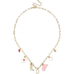 Kal-Collier &Agrave; Breloques Initiales Or Pour Femmes, Cowgirl Occidentale Collier Pendentif Lettre Bottes De Cowboy Chapeau Collier Cha&icirc;ne Trombone Tendance Cadeau De Bijoux - Neuf