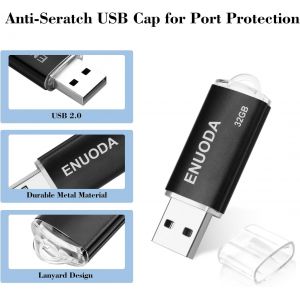 KALANKA-Lot de 2 Clé USB 32 Go USB 2.0 Flash Drive Stockage Mémoire Stick (Noir Or) - Neuf