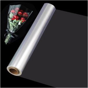3 Mil Papier Emballage Transparent Cadeau 80 Cm X 30 M,Rouleau De Papier Fleuriste,Cellophane Emballage,Film Plastique Fleuriste,Papiers Cristal Transparent,Papiers Film Panier Pour Fleurs - Neuf