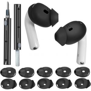 KAL-Paires De Silicone Coussinets D'Oreille Pour Airpods 4, Coussinets D'Oreille Antidérapants Pour Airpods 4 [Inclut Un Stylo De Nettoyage] (Noir) - Neuf
