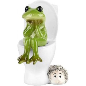 Jardin de fées Animal Statue Extérieur Miniature Salle de Bain Grenouille Figurine - Salle de bain Grenouille - Neuf