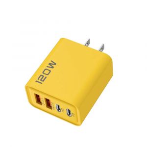 Chargeur Usb Multi-Ports 120w,Adaptateur De Chargeur De T&eacute;l&eacute;phone Portable De Type C,Charge Rapide Pour Iphone Samsung Xiaomi,Prise Ue/Us,Chargeur Mural--Us Plug Yellow - Neuf