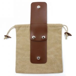 Sac De Taille En Cuir Pu Bushcraft Avec Couverture Et Boucle Pochette &Agrave; Outils Pliable Et Robuste Avec Cordon De Serrage Pour Le Camping En Plein Air Marron - Neuf