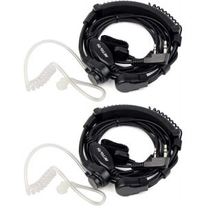 Talkie Walkie Laryngophone Oreillette R&eacute;glable &Eacute;couteur Tube Acoustique Casque Compatible avec Talkie Walkie RT24 RT27 RT617 UV-5R BF-888S Kenwood (2 pcs) - Neuf