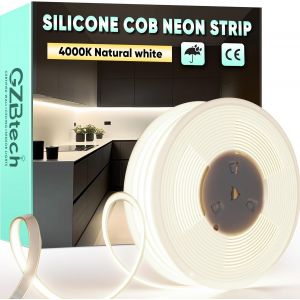 Ac 220-240v Ruban Led Cob 20m, Blanc Naturel 4000k Flexible D&eacute;coupable Dimmable Etanche 1500lm/M 286 Led/M Bande Lumineuse Led Lumi&egrave;re Pour Tv R&eacute;tro&eacute;clairage, Armoire, Chambre, Cui[Rub9221352] - Neuf