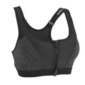 Soutien-Gorge De Sport Rembourre Antichoc Pour Femme, Extensible, Avec Fermeture Eclair, Pour Le Yoga Et Le Fitness (Gris, Taille S) - Neuf