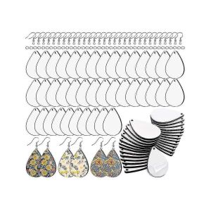 120 Pcs Sublimation Boucles D'oreilles Flans Avec Crochets De Boucles D'oreilles Et Anneaux De Jonction Mdf En Forme De Larme Boucles D'oreilles Blancs F - Neuf