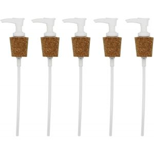 White Pump Dispenser With Cork Stopper For Easy Adjustment (Pkg/5) - Neuf