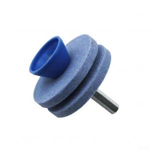 Affuteur double couche pour lames de tondeuse a gazon avec tete de meulage industrielle (2 couches bleues) - Neuf