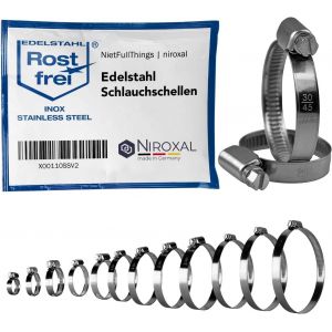 Kalanka-Lot De 2 Colliers De Serrage En Acier Inoxydable W4 V2a | Pour Tuyau De 3/4"" | Plage De Serrage &Oslash; 16-27 Mm = 1,6-2,7 Cm | Largeur De Bande 9 - Mm | Collier De Serrage De Tuyau Assortiment Din - Neuf