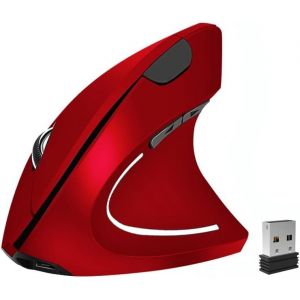 Souris ergonomique verticale sans fil 2,4 G rechargeable Souris optique verticale haute pr&iquest;&iquest;cision r&iquest;&iquest;glable 800/1200/1600 DPI, pour ordinateur portable, etc., rouge, sp&iquest;&iquest;cialement pour - Neuf
