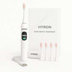 Pro Brosse À Dents Électrique 5 Modes De Brossage Et D'intensité Brosse À Dents Électrique Sonique Rechargeable Et Autonomie 120 Jours Minuteur 2min 4 Brossettes Étanche Ipx7, Blanc - Neuf
