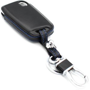 VD &Eacute;tui &agrave; cl&eacute; en cuir (pour commandes de d&eacute;verrouillage &agrave; distance uniquement) noir/bleu - Neuf