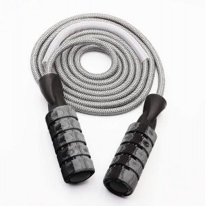 Entra&icirc;nement &Agrave; La Corde &Agrave; Sauter, &Eacute;paissir Corde &Agrave; Sauter Lest&eacute;e En Coton Avec Poign&eacute;es En Mousse Antid&eacute;rapantes &Agrave; Double Roulement &Agrave; Billes, Cordes &Agrave; Sauter Lourdes R&eacute;glables 9mm Thi - Neuf