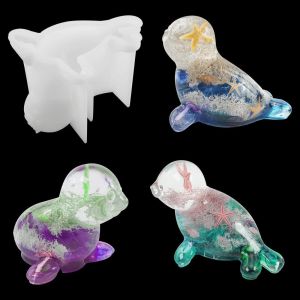 Moule Resine Epoxy Phoque, Moule R&eacute;sine Animaux 3d Moules En Silicone Pour Couler La R&eacute;sine Pour La Fabrication De Porte-Cl&eacute;s Pendentifs Bijoux D&eacute;corations La Maison (Seal) - Neuf