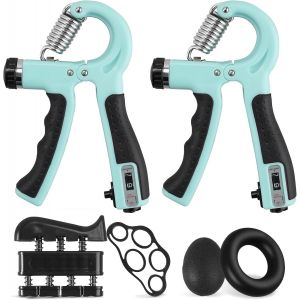 Hand Grip Musculation Main Pince Musculation Avant Bras Avec Comptage 5-60kg Réglable Muscleur De Doigts Exerciseur De Doigts Hand Gripper Étireur De Doigts Anneau D'exercice Et Ba[Ela710371] - Neuf