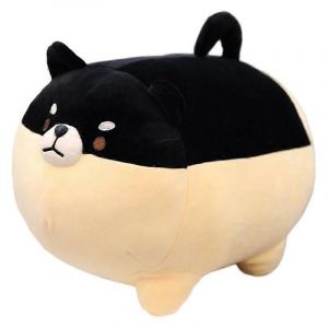 Peluche Shiba Inu, oreiller en peluche doux Corgi, style japonais, adorable, Kawaii, cadeau pour garçons et filles-Noir - Neuf