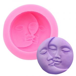 Moules En Silicone Pour Visage De Lune Moules De Décoration De Chocolat Flip Moules De Cuisson Diy - Neuf