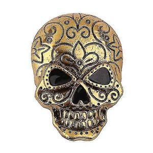 Broche Tête De Mort Broche Halloween Party Favor Décoration (Or Antique) - Neuf