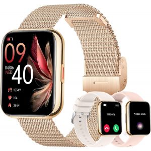 Montre Intelligente Pour Femme, Appels Et R&eacute;ponse/Whatsapp/Assistant Vocal, 1,85"" Avec Moniteur De Fr&eacute;quence Cardiaque, Moniteur De Sommeil, Podom&egrave;tre, 110+ Montre Sportive Android[MON8300261] - Neuf