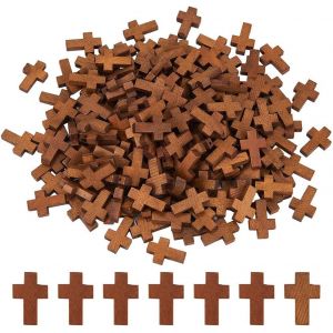 200 Pièces Croix En Bois Naturel Avec Trou De 1.8 Mm Perles De Croix En Bois Pendentifs Pour Bricolage Artisanat Bracelet Fabrication De Bijoux Accessoires Pâques - Neuf