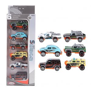 6pcs 1:64 Engineering Car Model Alloy Simulation Vehicle Car Model Children Toy - Neuf