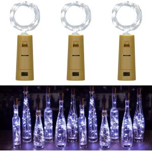 Jgd-Led Bouteille Guirlande, 3pcs 2m 20 Leds Bouteille Guirlande Li&egrave;ge Lampes, Guirlandes Lumineuses Led Bouchon De La Bouteilles Pour Bouteille Chambre No&euml;l Mariage F&ecirc;te Jardin - Neuf