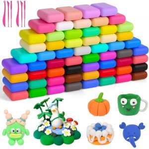 P&acirc;te &agrave; Modeler Autodurcissante 72 Couleurs Ultra Souple avec 11 OutilsArgile S&eacute;chage &agrave; l'Air pour Activit&eacute;s Cr&eacute;atives Enfants AdultesKit Loisir Cr&eacute;atif Multicolore - Neuf